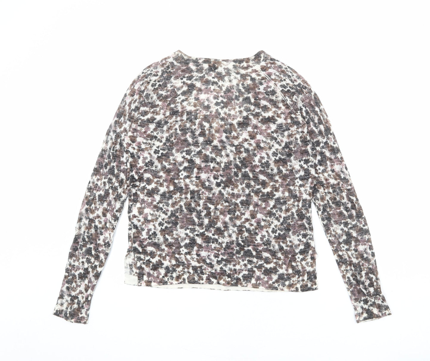 NEXT Womens Multicoloured V-Neck Geometric Acrylic Pullover Jumper Size 6