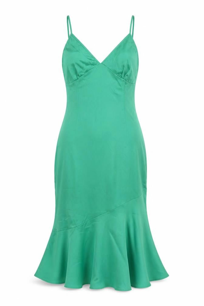 PRETTYLITTLETHING Womens Green Polyester Mermaid Size 8 Sweetheart Zip
