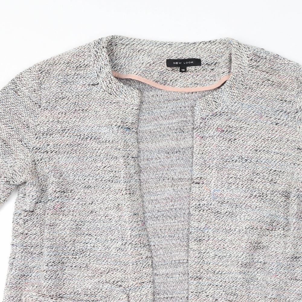 New Look Womens Grey Round Neck Polyester Cardigan Jumper Size 10