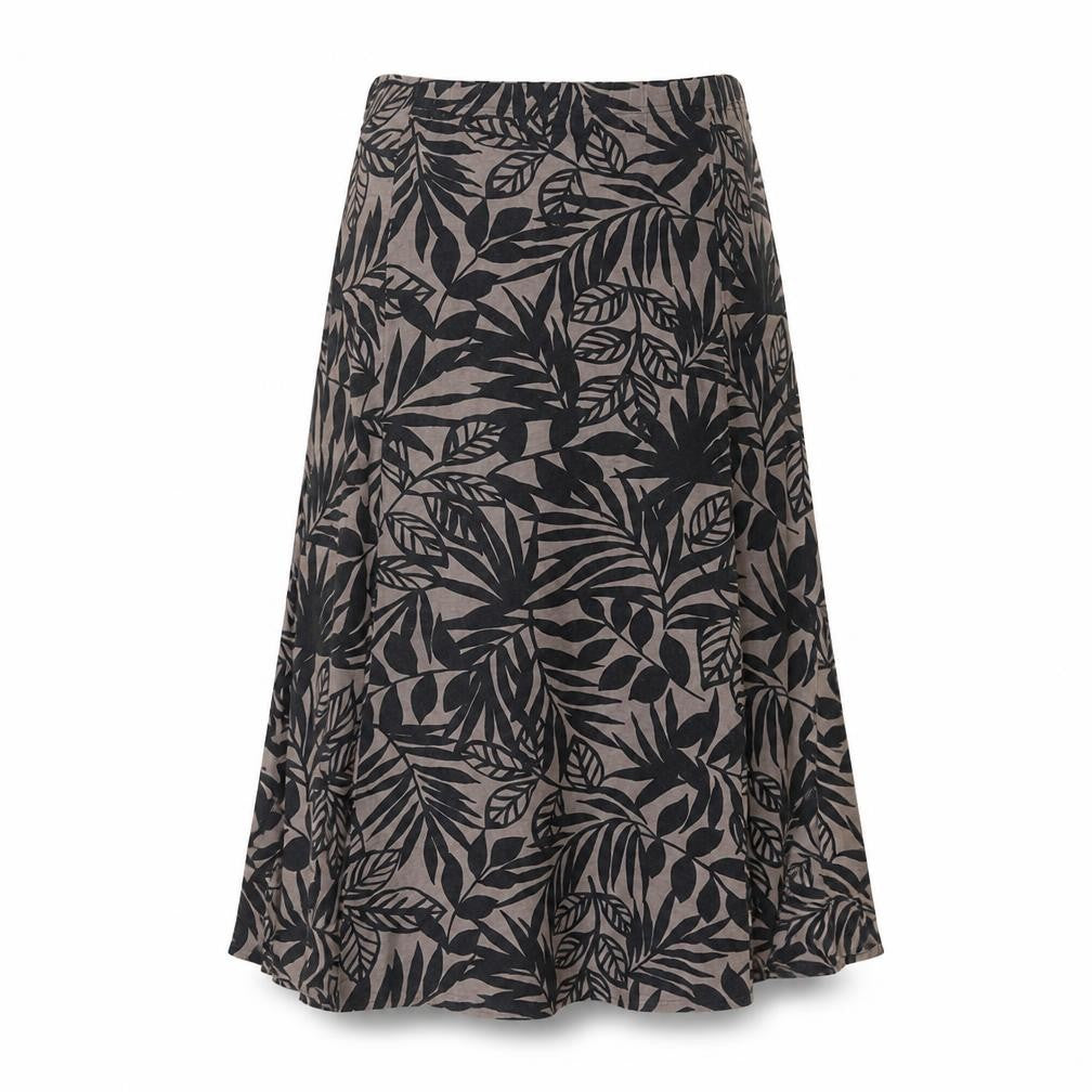 Cotswold Collection Womens Multicoloured Geometric Viscose Swing Skirt Size 2XL - Leaf pattern