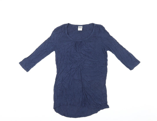 VERO MODA Womens Blue Polyester Basic T-Shirt Size M Round Neck