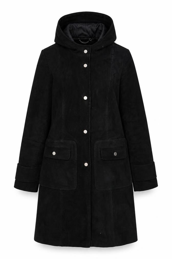 Next Womens Black Parka Coat Size 8 Snap