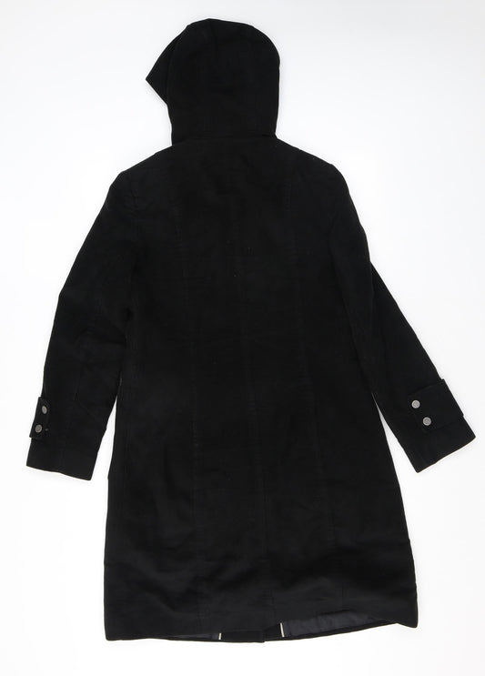 NEXT Womens Black Parka Coat Size 8 Snap