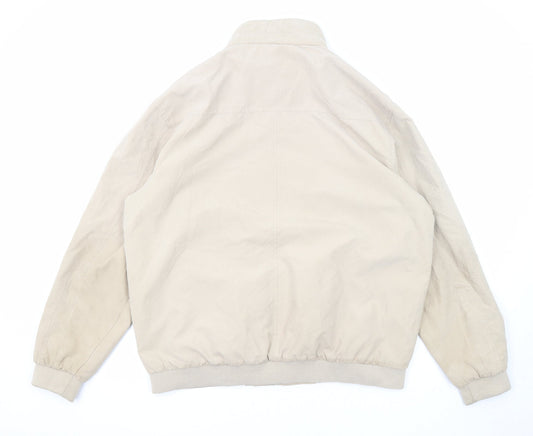 Lincoln Mens Beige Bomber Jacket Jacket Size XL Zip