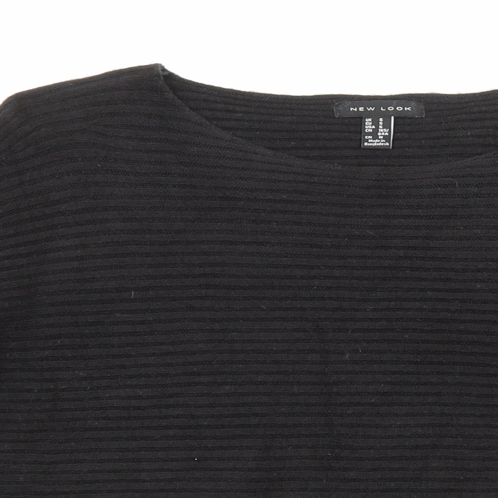 New Look Womens Black Round Neck Acrylic Pullover Jumper Size S