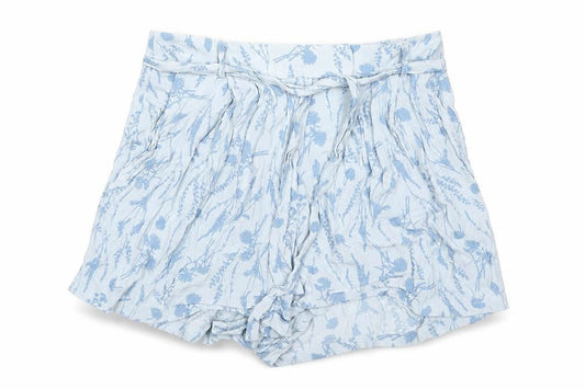 Jack Wills Womens Blue Floral Viscose Bermuda Shorts Size 8 Extra-Slim Zip