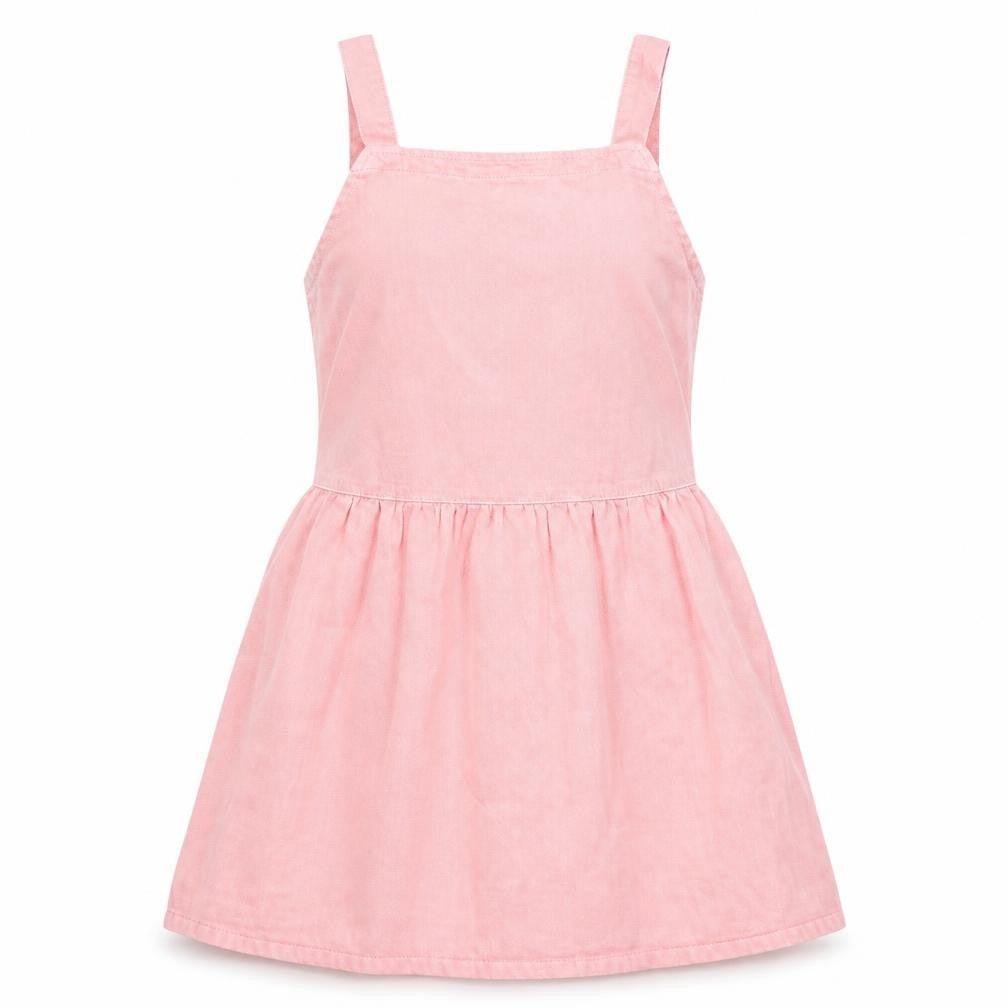 Front view of Denim & Co. women’s pink cotton a-line, size UK 12, square neck pullover