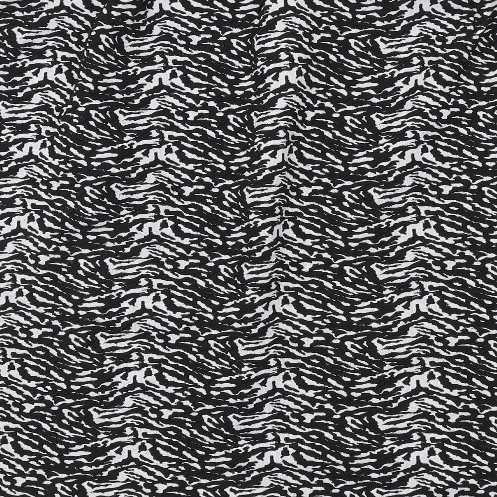 Marks and Spencer Womens Black Geometric Polyester A-Line Skirt Size 14