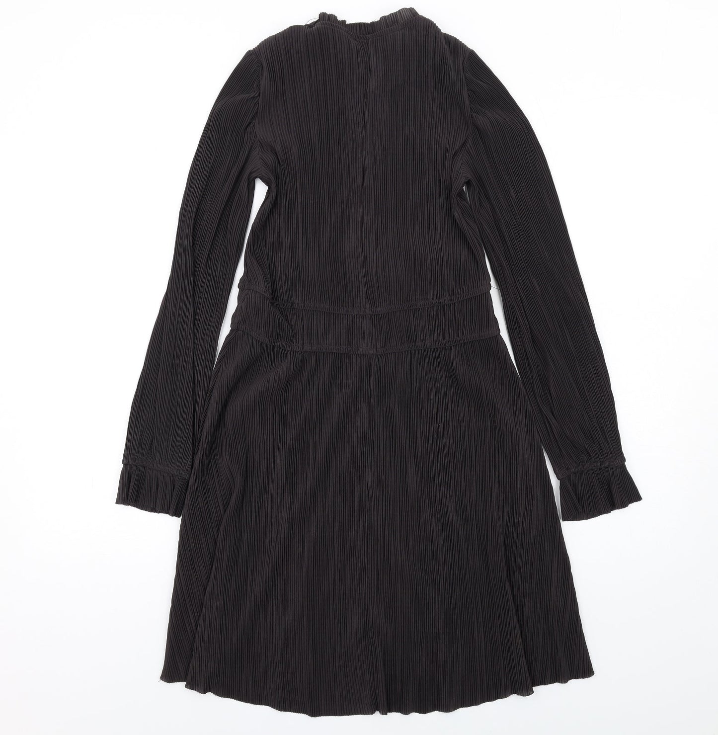 Zara Womens Black Polyester A-Line Size S Round Neck Pullover