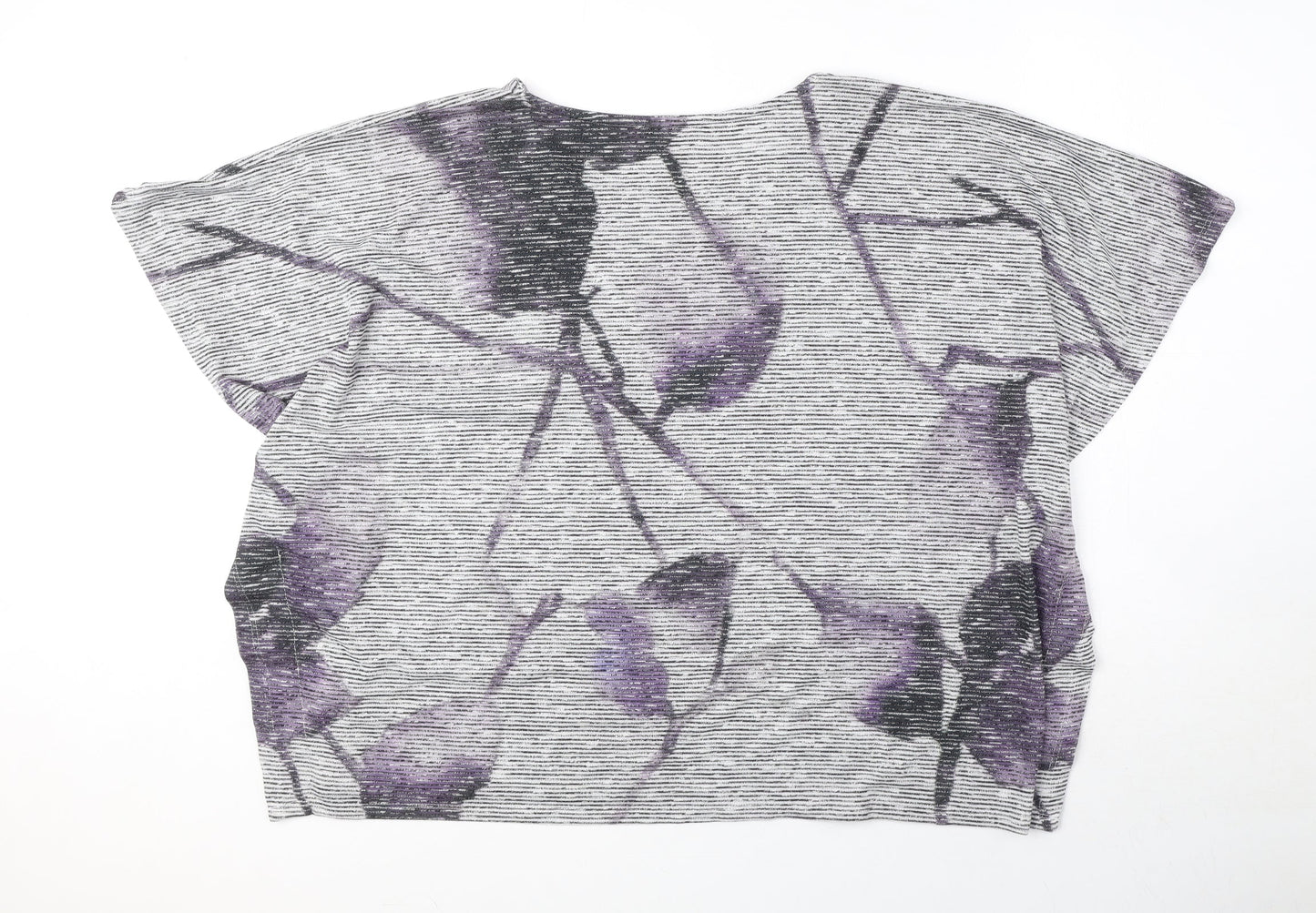 RJR.John Rocha Womens Grey Polyester Jersey Blouse Size 12 Round Neck