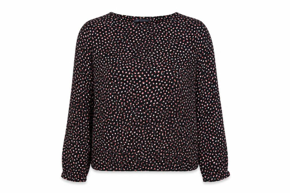 Marks and Spencer Womens Black Polka Dot Viscose Basic Blouse Size 12 Boat Neck