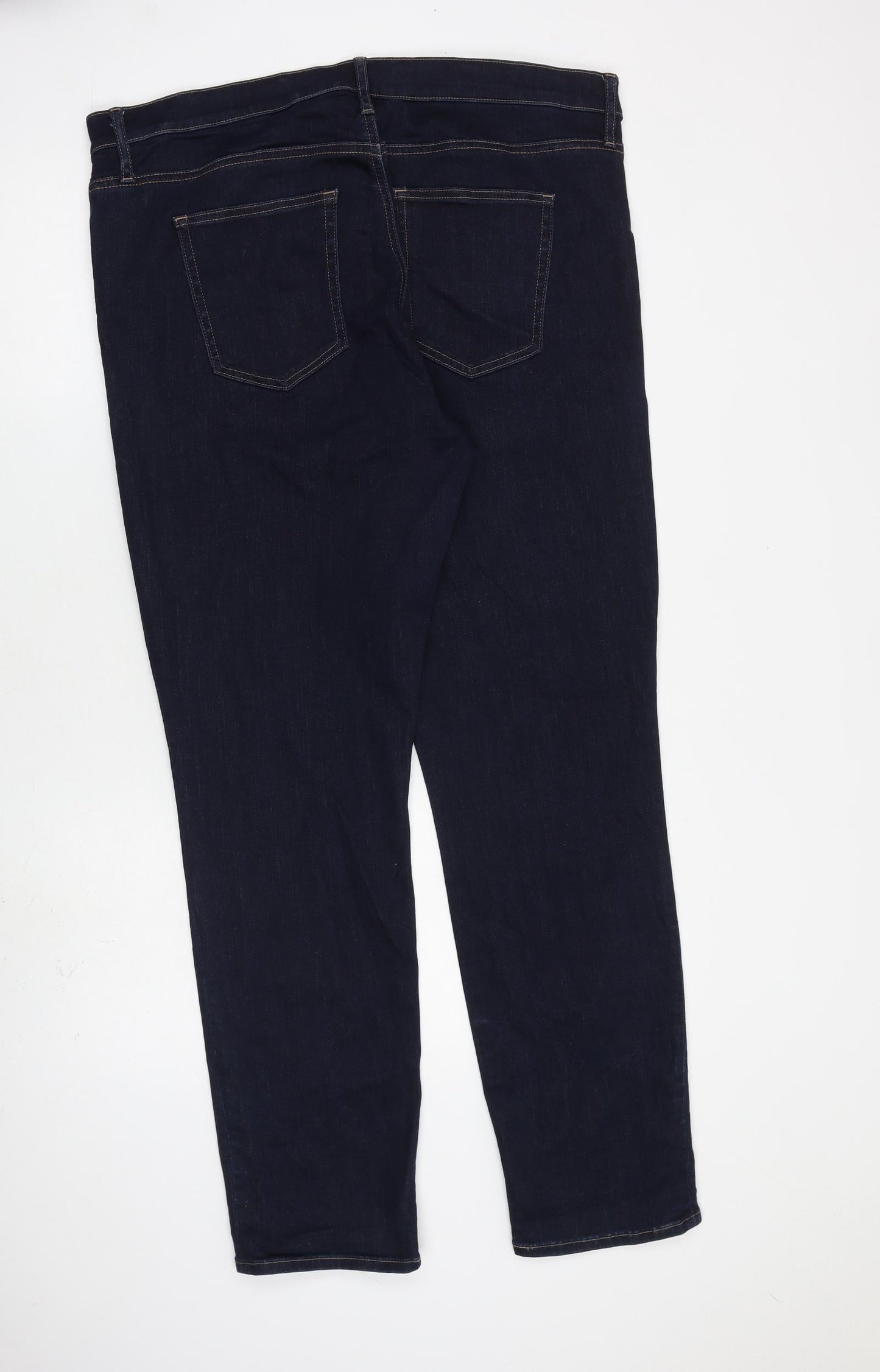 Gap Womens Blue Cotton Straight Jeans Size 35 in L32 in Regular Zip