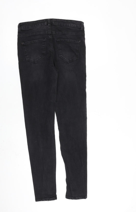 New Look Womens Black Cotton Skinny Jeans Size 8 L30 in Slim Zip