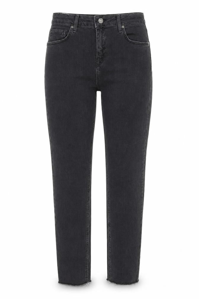 Topshop Womens Grey Cotton Straight Jeans Size 30 in L30 in Regular Zip