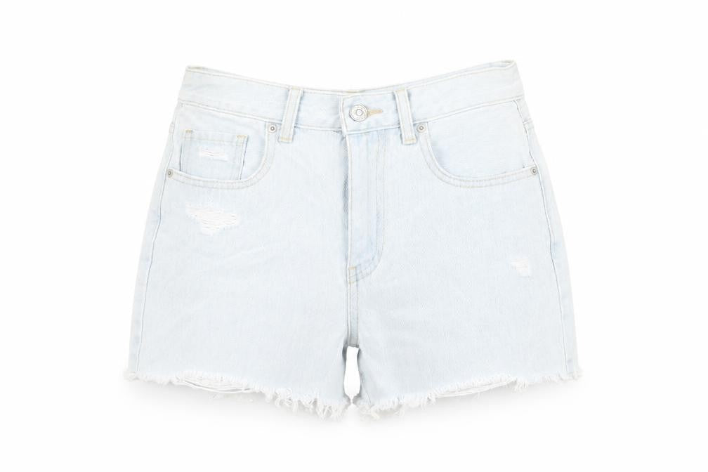 Uniqlo Womens Blue Cotton Cut-Off Shorts Size 24 in L3 in Regular Zip