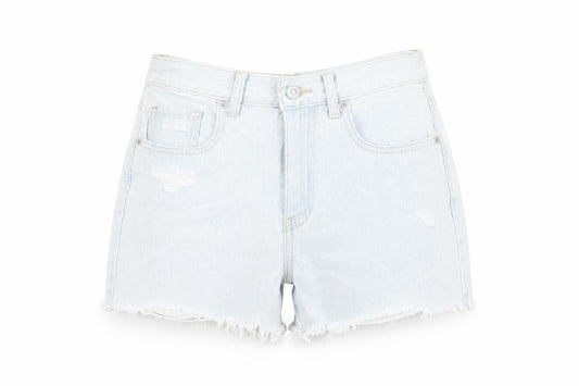Uniqlo Womens Blue Cotton Cut-Off Shorts Size 24 in L3 in Regular Zip