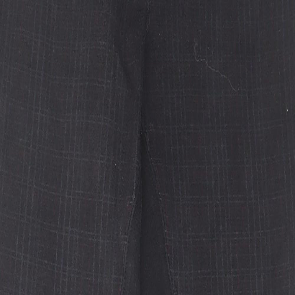 Harry Hall Womens Black Check Cotton Trousers Size 26 in L27 in Regular Zip - Equestrian