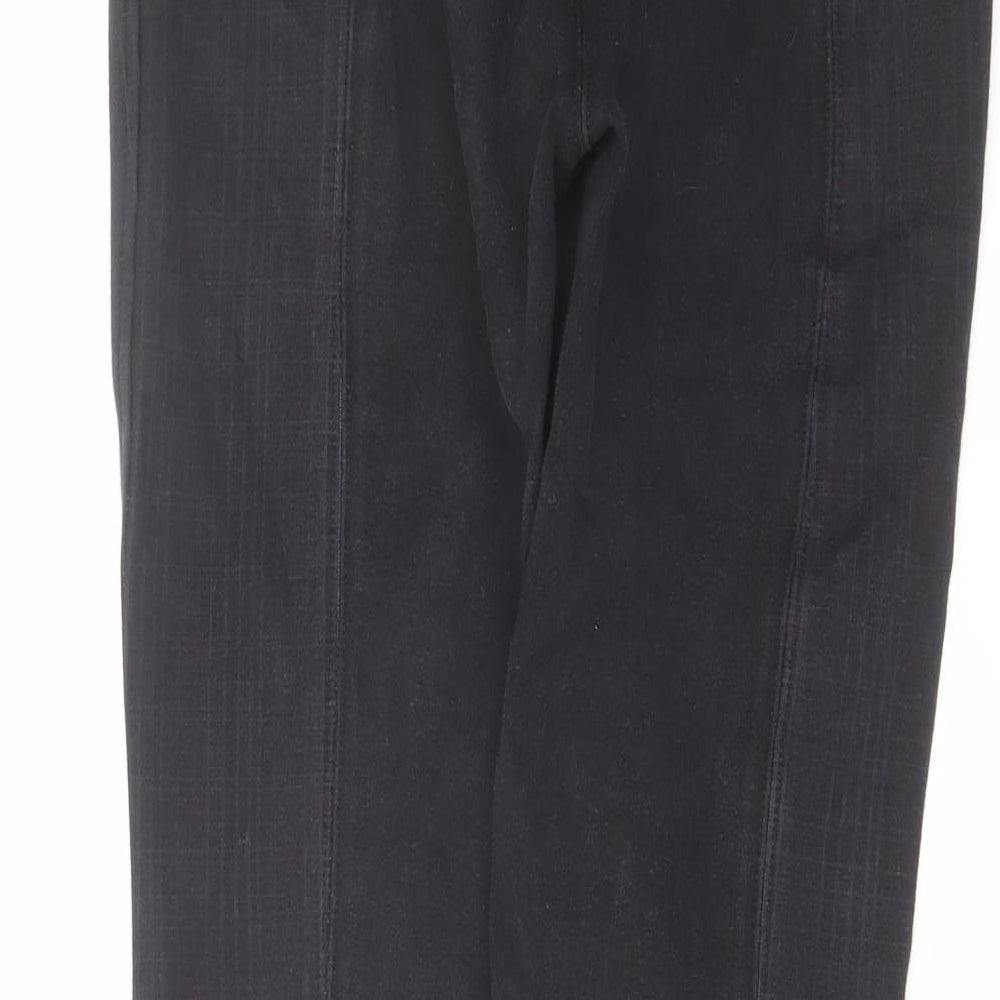 Harry Hall Womens Black Check Cotton Trousers Size 26 in L27 in Regular Zip - Equestrian