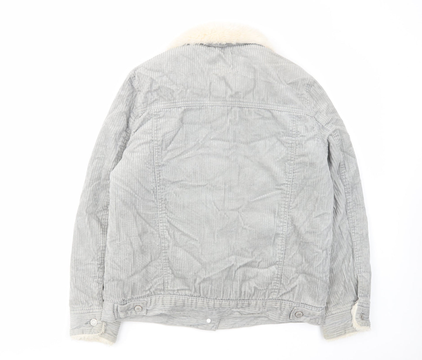 Denim & Co. Womens Grey Jacket Size 12 Button