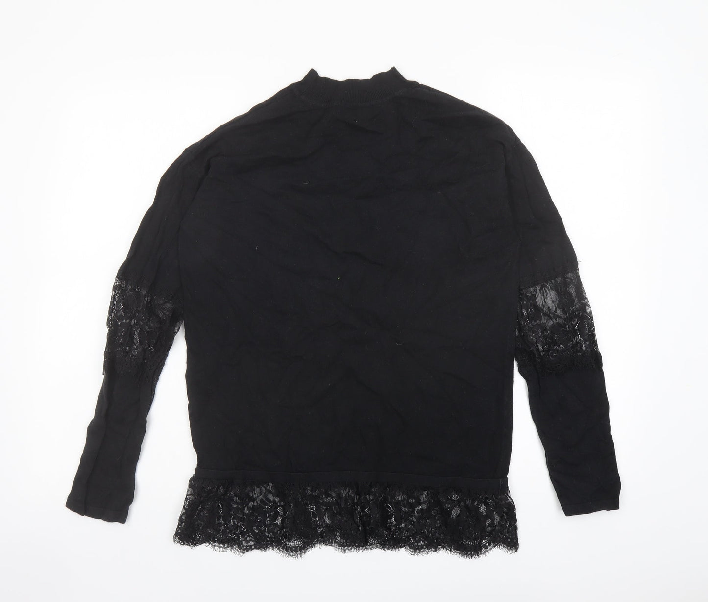 NEXT Womens Black Mock Neck Camel Pullover Jumper Size 10