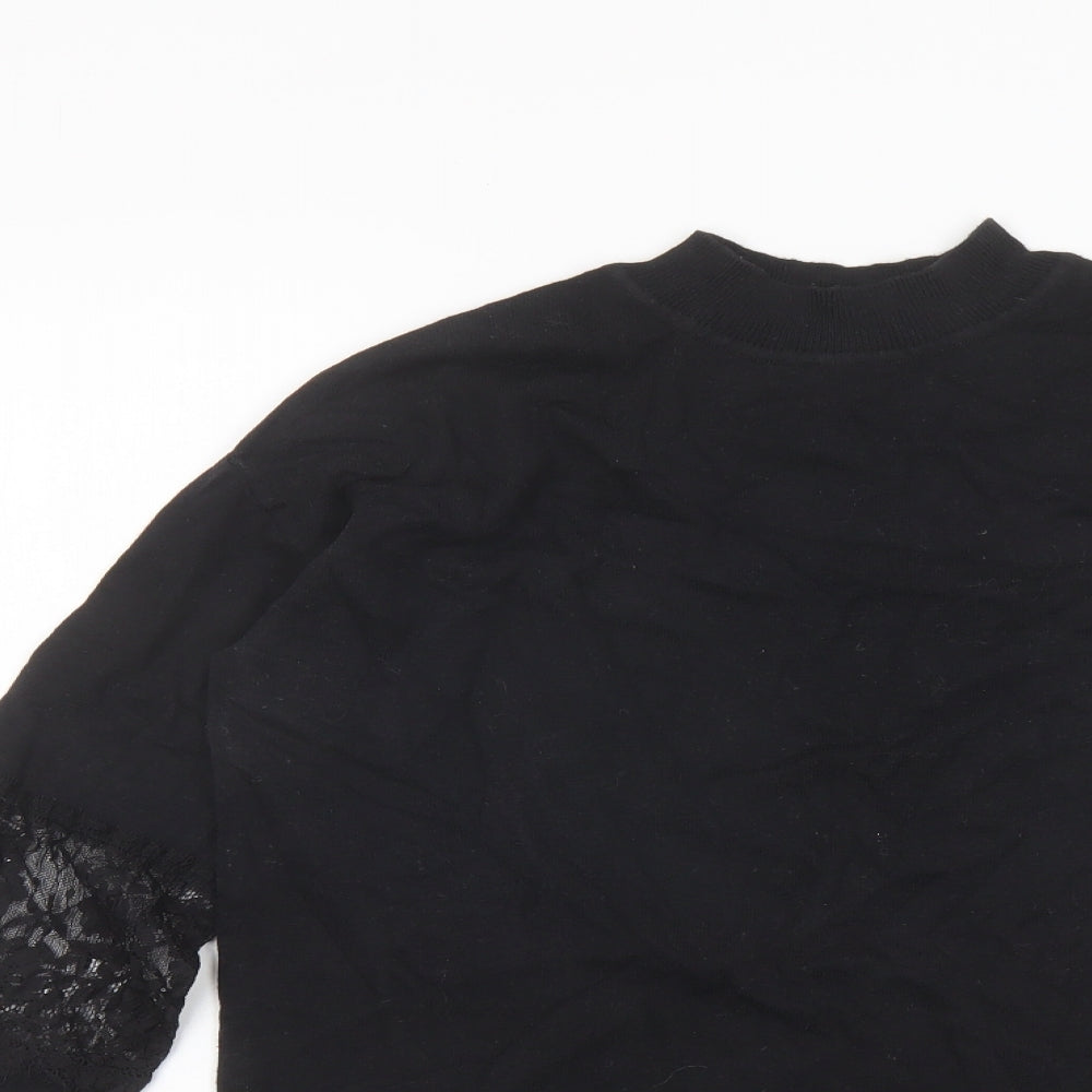 NEXT Womens Black Mock Neck Camel Pullover Jumper Size 10