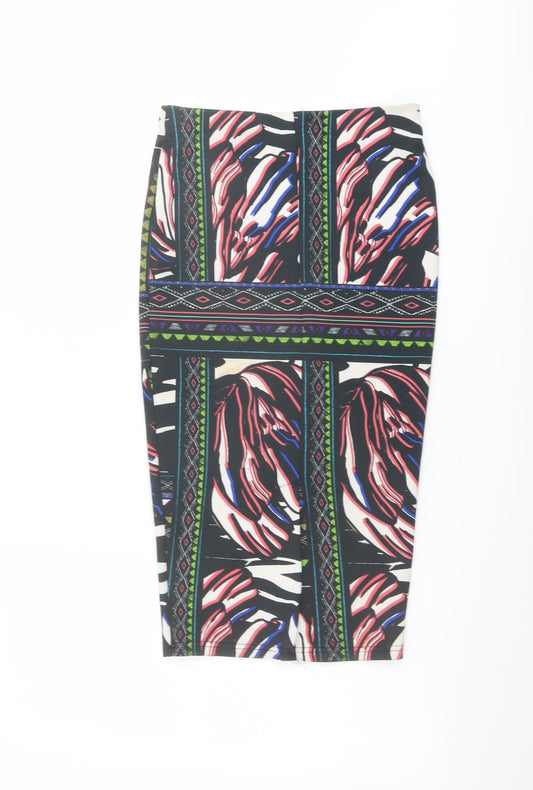 River Island Womens Multicoloured Geometric Polyester Straight & Pencil Skirt Size 6