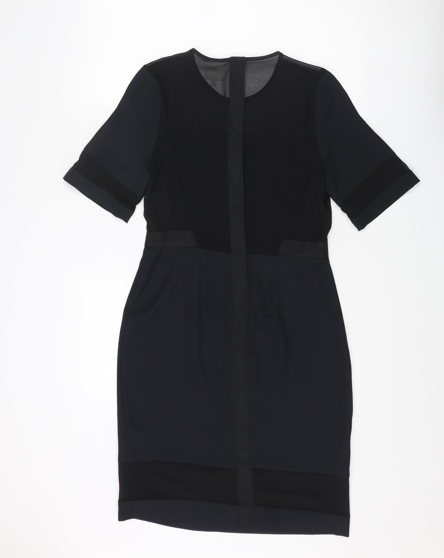 ASOS Womens Blue Polyester A-Line Size 10 Round Neck Zip