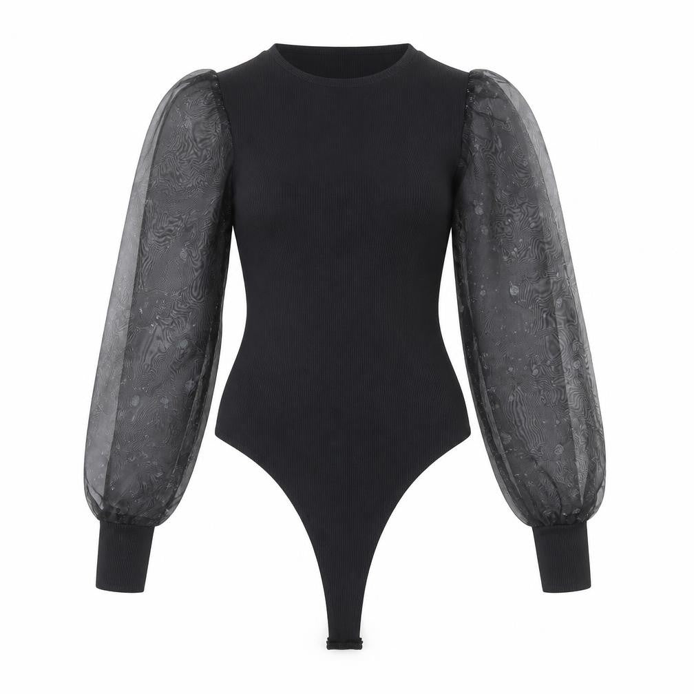 Pink Vanilla Womens Black Polyester Bodysuit One-Piece Size 8 Snap