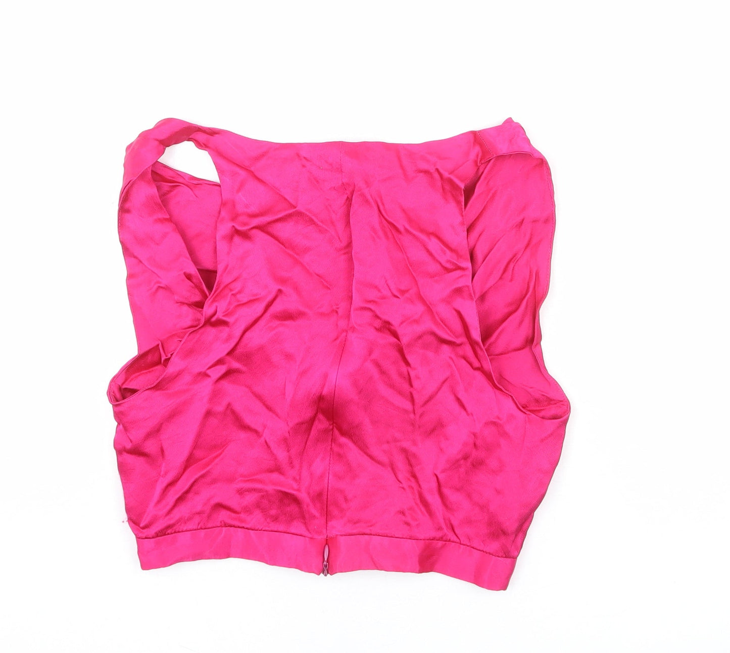Zara Womens Pink Polyester Cropped Tank Size S V-Neck