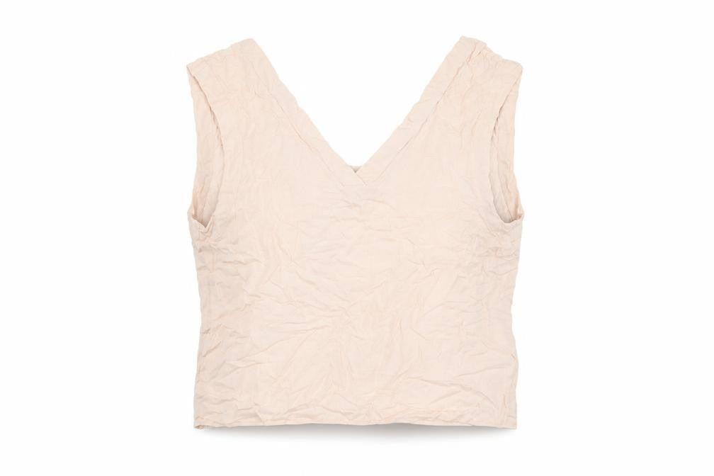 River Island Womens Pink Viscose Cropped Tank Size 14 V-Neck