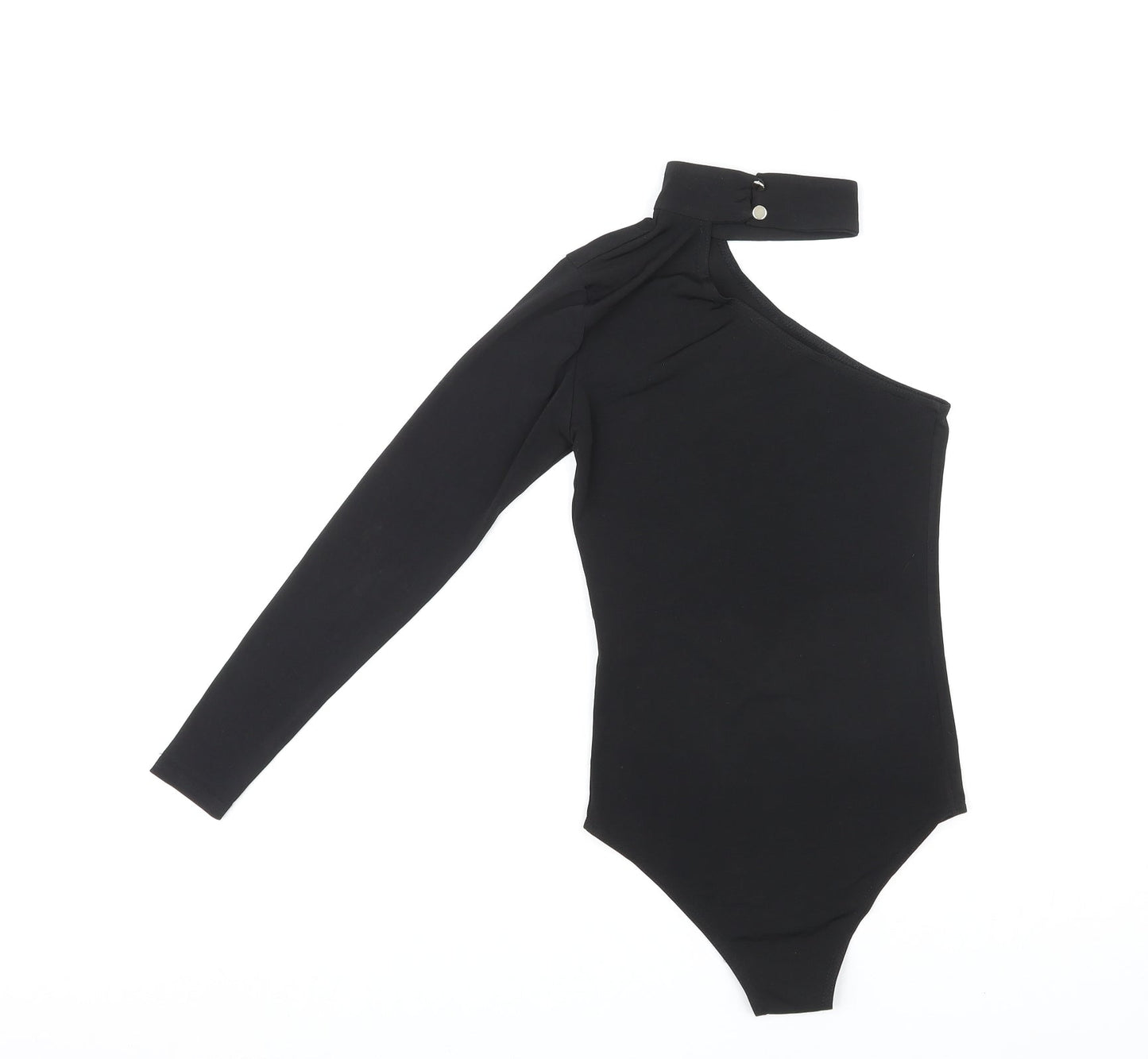 Zack Womens Black Polyester Bodysuit One-Piece Size 4 Snap