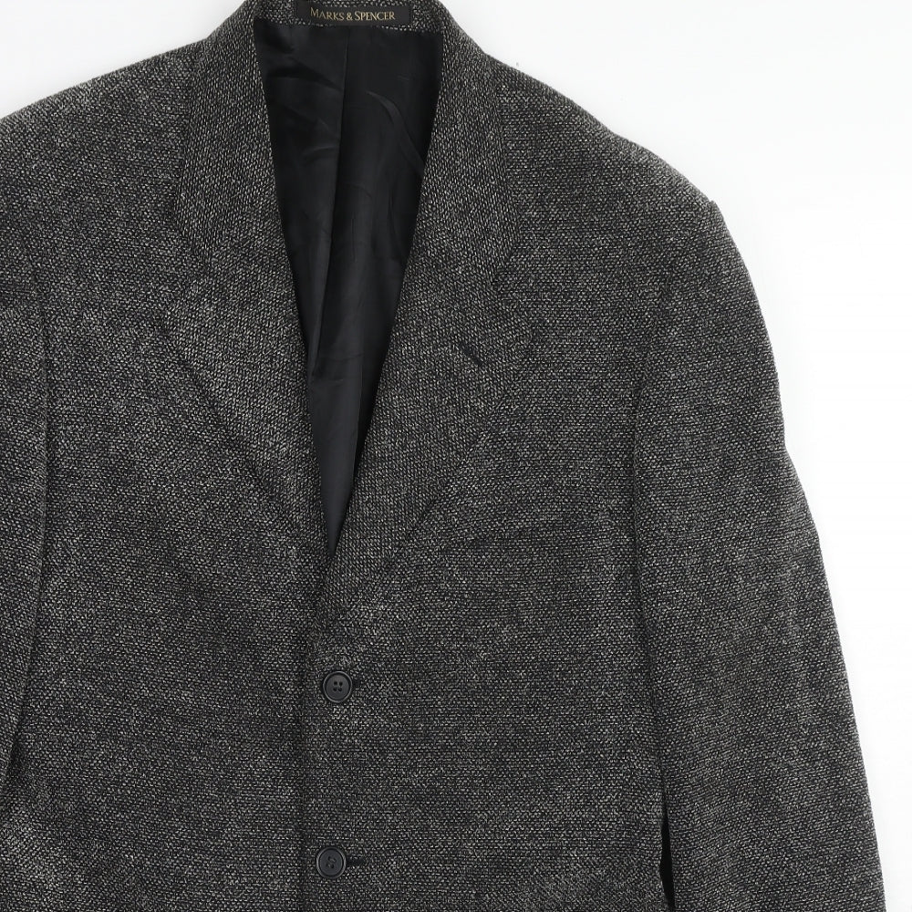 St Michael Mens Grey Cotton Jacket Blazer Size 40 Regular