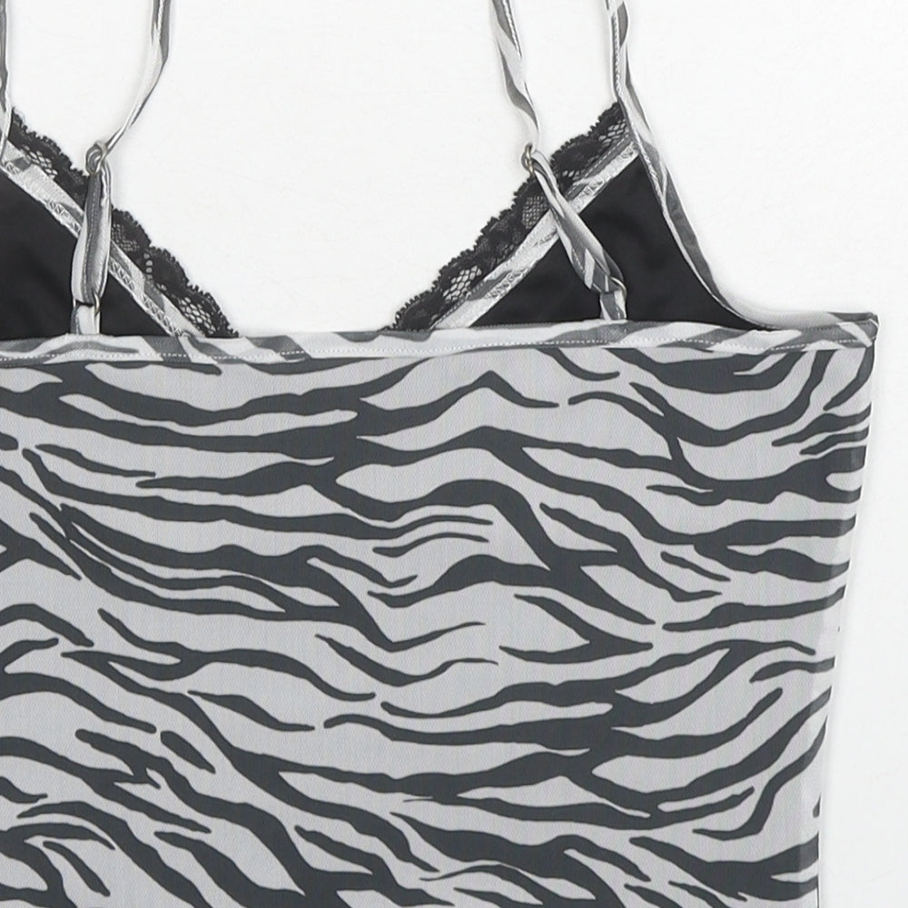 Hollister Womens Black Animal Print Polyester Camisole Blouse Size S Sweetheart