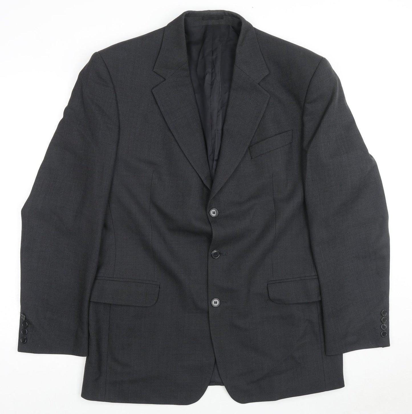 Nicholas Rowe Mens Black Wool Jacket Suit Jacket Size 42 Regular