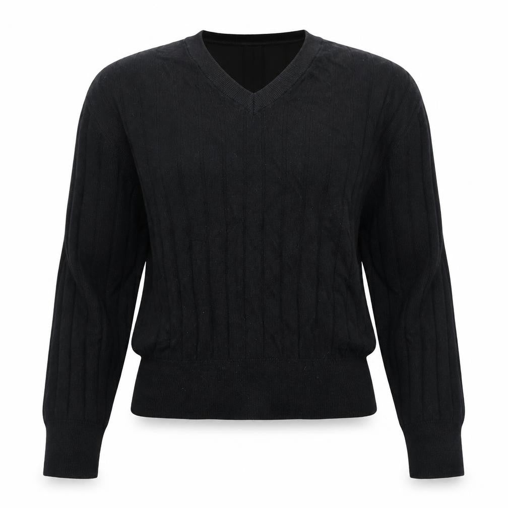 Marks and Spencer Womens Black V-Neck Viscose Pullover Jumper Size M