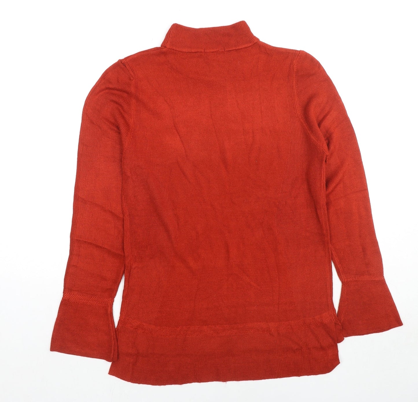 H&M Womens Red Mock Neck Acrylic Pullover Jumper Size XL