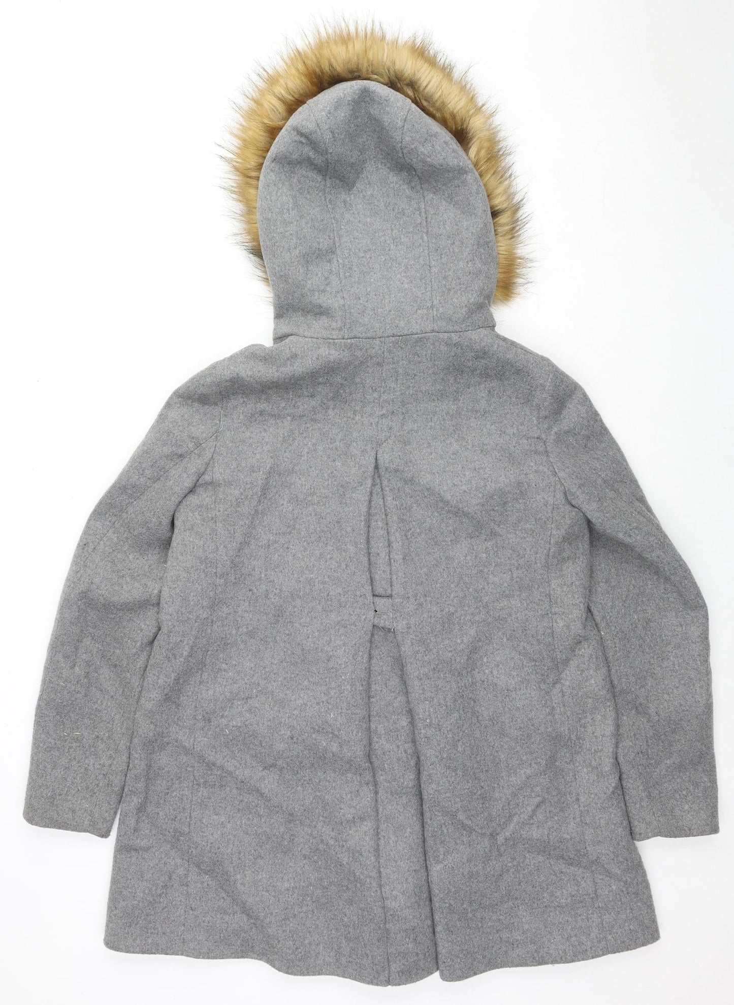 Zara Womens Grey Parka Coat Size M Button