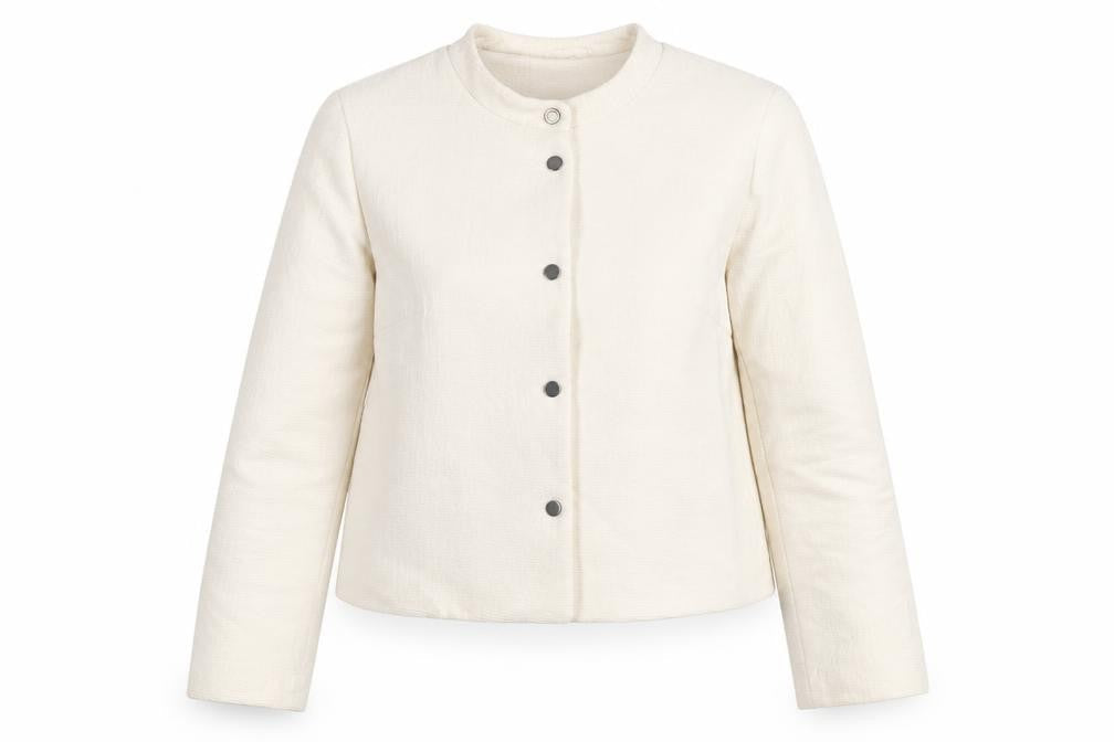 H&M Womens Ivory Jacket Size 8 Snap