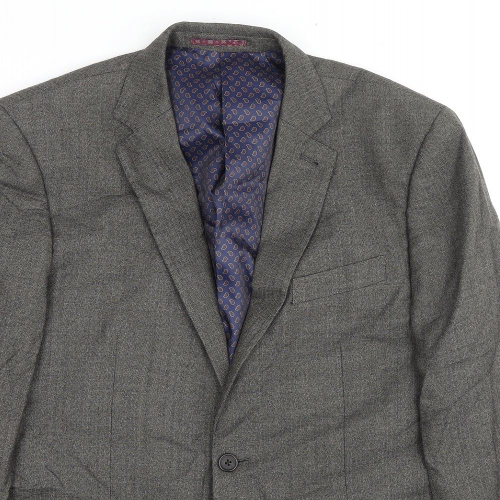 NEXT Mens Grey Wool Jacket Suit Jacket Size 42 Regular