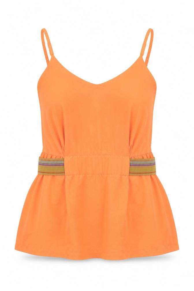 See U Soon Womens Orange Polyester Camisole Tank Size M Scoop Neck
