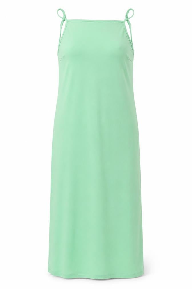 Marks and Spencer Womens Green Polyester Tank Dress Size 12 Square Neck Pullover