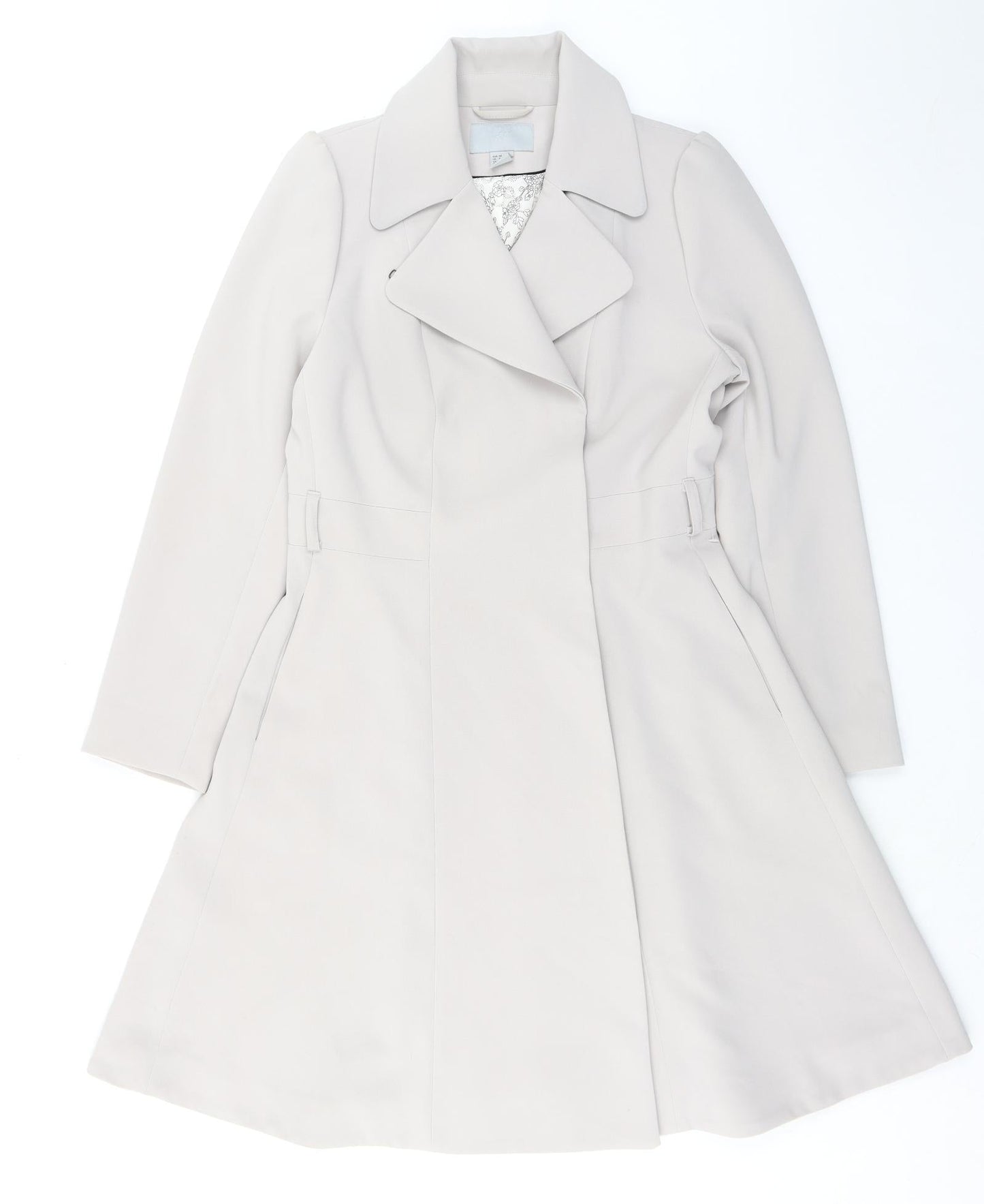 H&M Womens Grey Overcoat Coat Size 10 Button