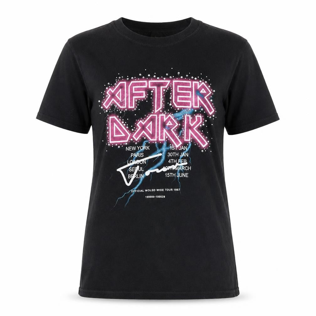 River Island Womens Black 100% Cotton Basic T-Shirt Size 8 Round Neck - After Dark
