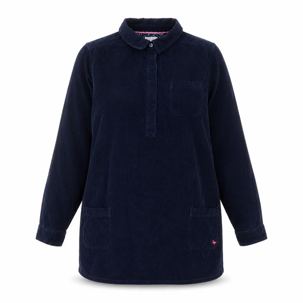 EWM Womens Blue Cotton Shirt Dress Size 16 Collared Button