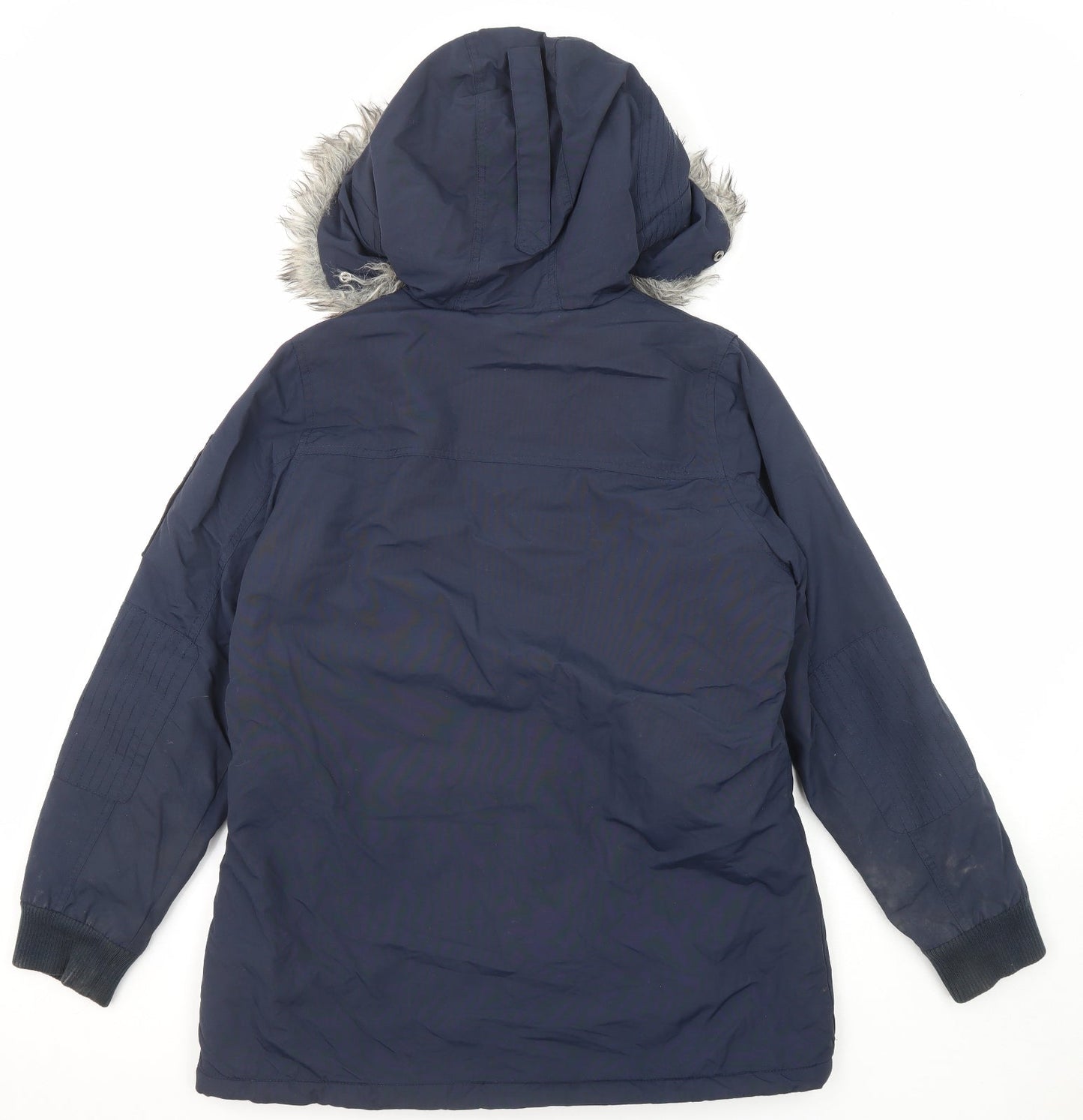 Brookhaven Womens Blue Parka Coat Size 12 Zip