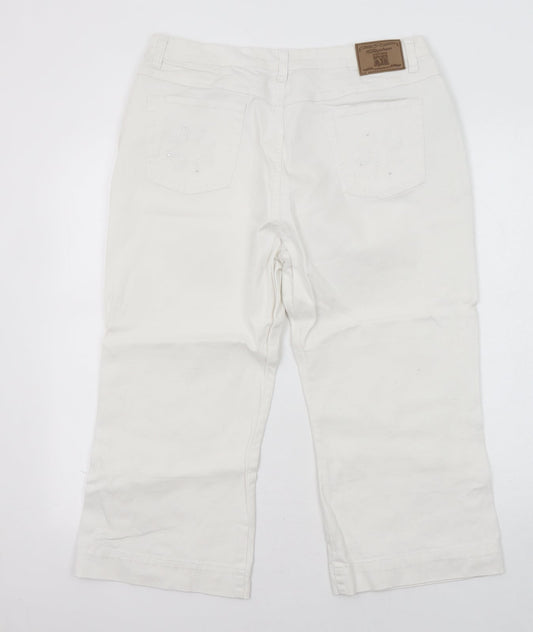 Stephen Womens White Cotton Cropped Jeans Size 30 in Regular Zip