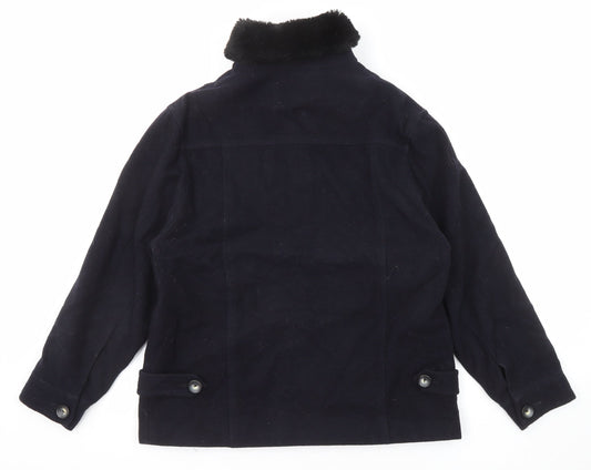 Charlotte Halton Womens Blue Jacket Size 12 Zip