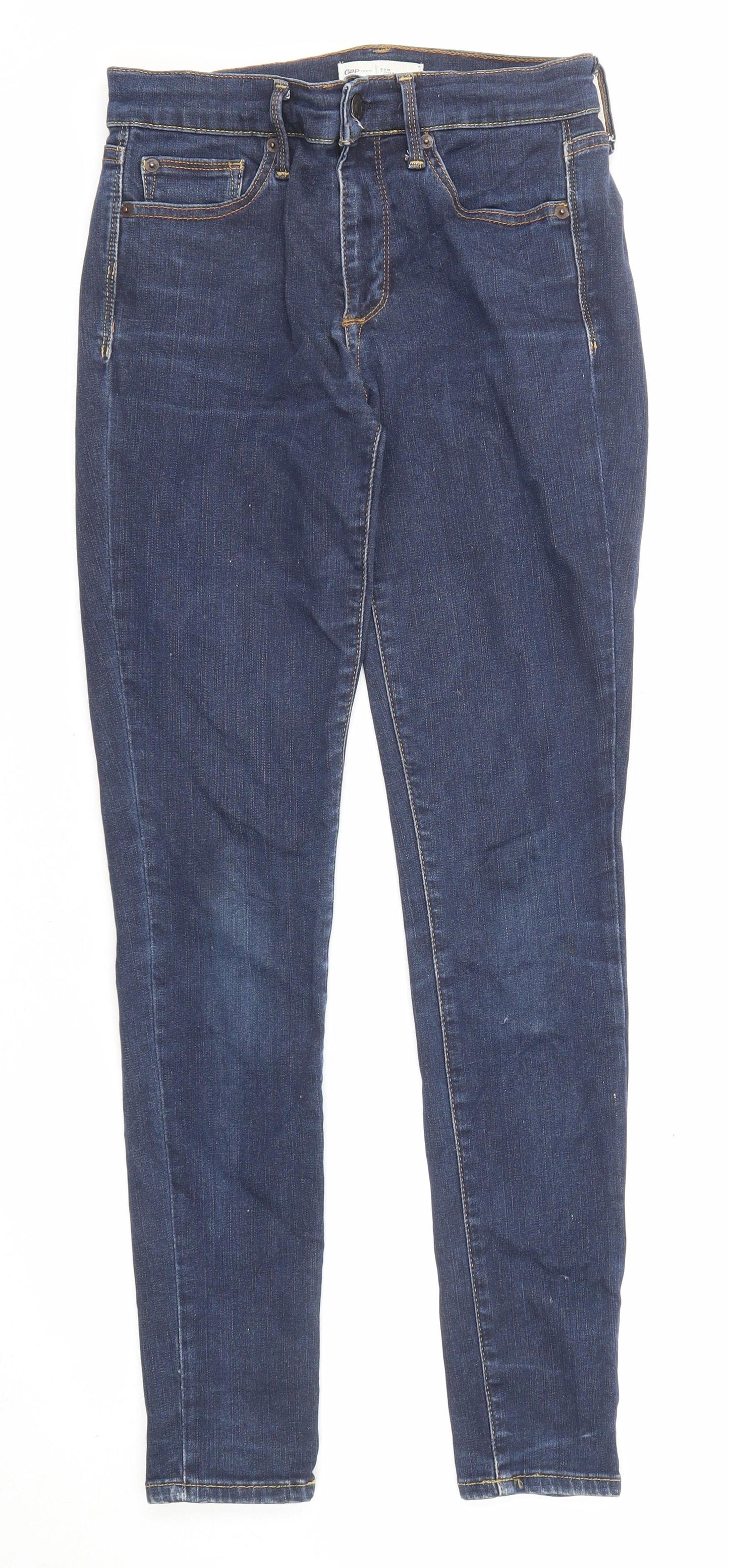 Gap Womens Blue Cotton Skinny Jeans Size 27 in L29 in Regular Zip