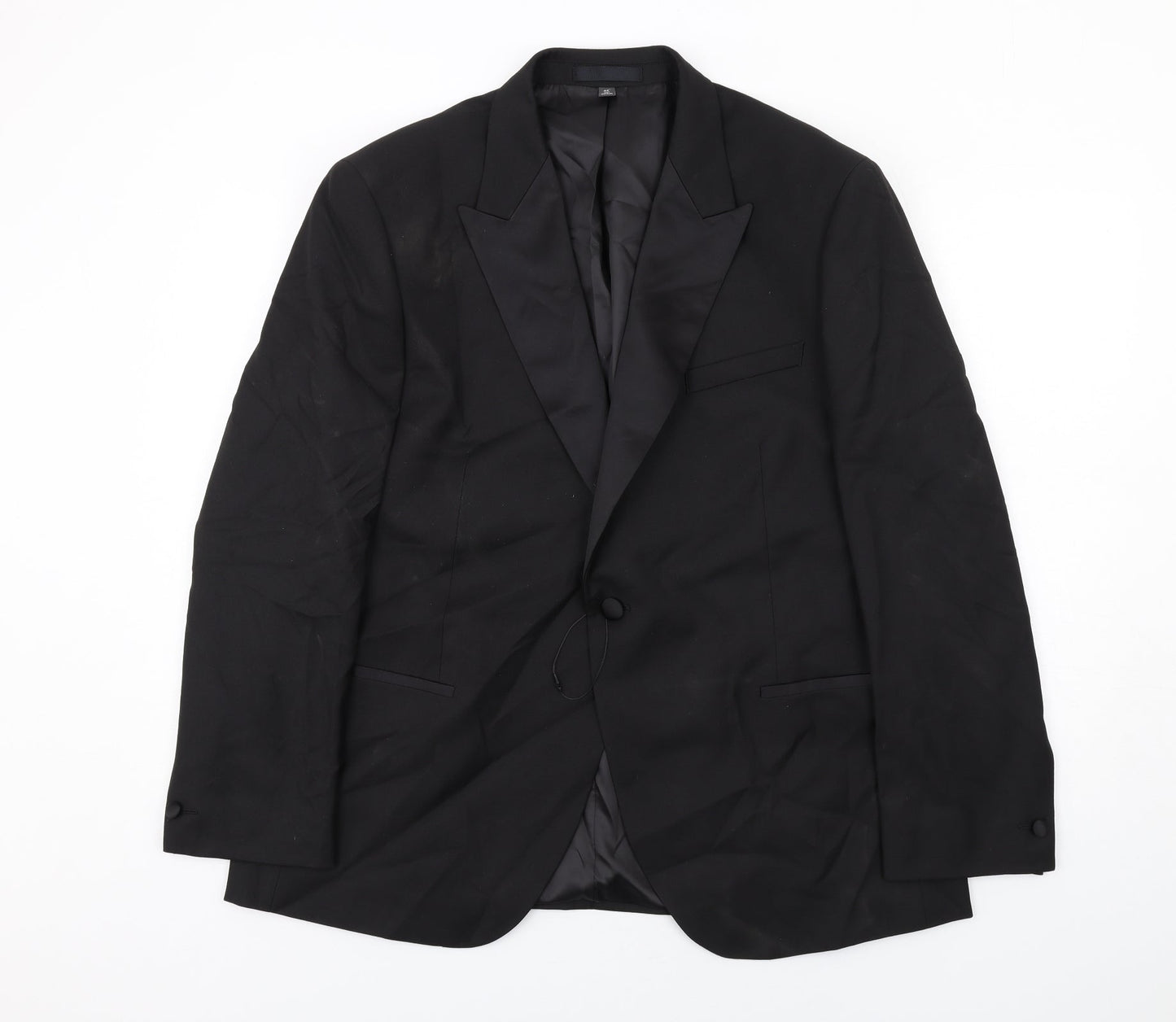 Marks and Spencer Mens Black Polyester Tuxedo Suit Jacket Size 44 Regular
