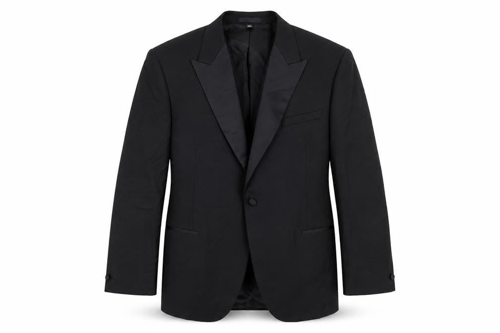 Marks and Spencer Mens Black Polyester Tuxedo Suit Jacket Size 44 Regular